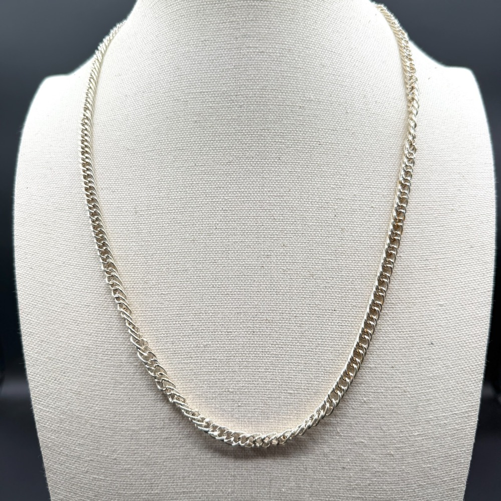 925 Sterling Silver Twisted Curb Chain Necklace Unisex Minimalist Gift Lobster